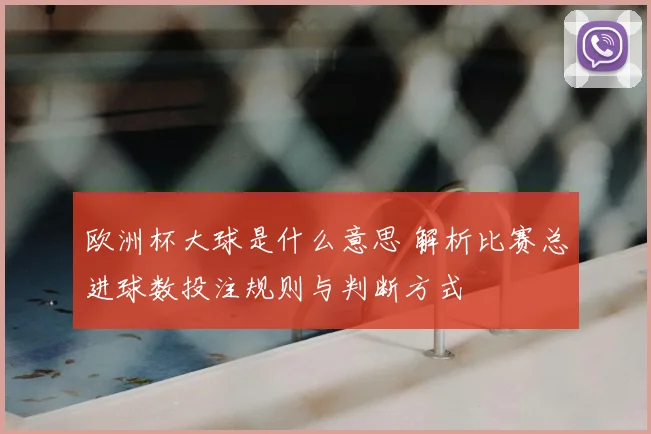 欧洲杯大球是什么意思 解析比赛总进球数投注规则与判断方式